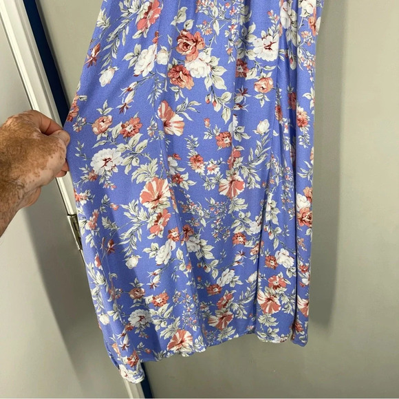 New Abercrombie and Fitch Blue Floral Midi Dress  women Size Small - Picture 12 of 14